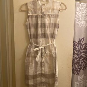 Burberry Brit Check Print White Dress